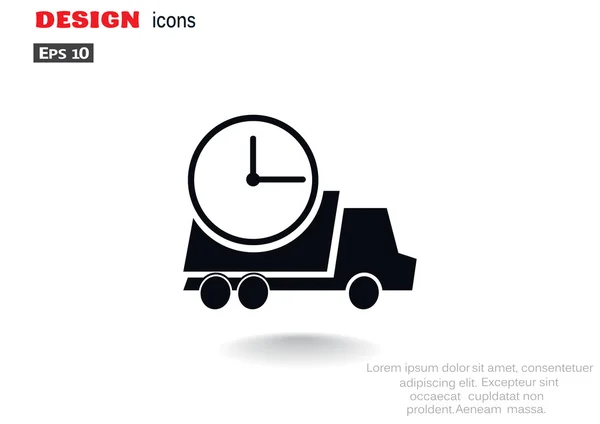 Simple truck with clock — Stock Vector