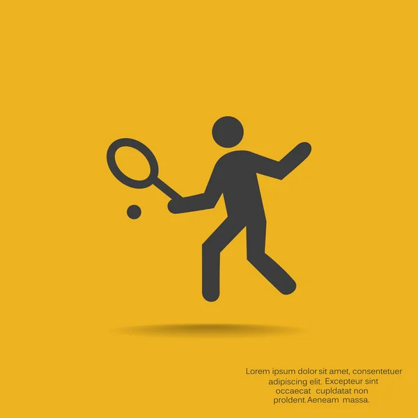 Silhouette du joueur de tennis — Image vectorielle