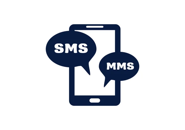 Smartphone met bubbels pictogram sms — Stockvector