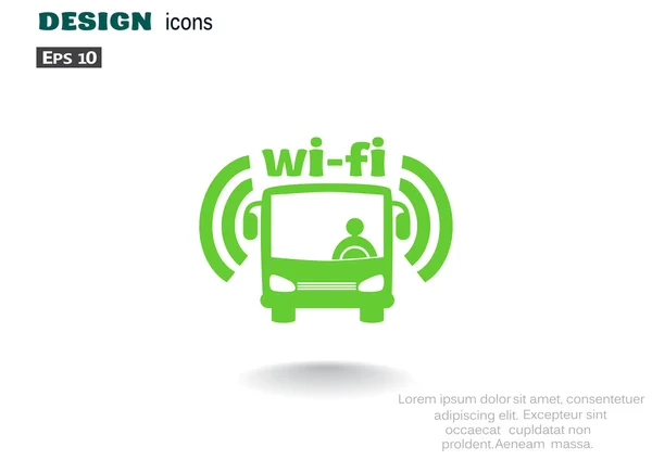 Wi-Fi i buss tecken — Stock vektor