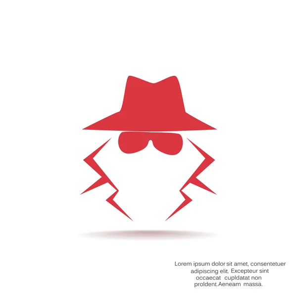 Anonieme spion agent silhouet — Stockvector