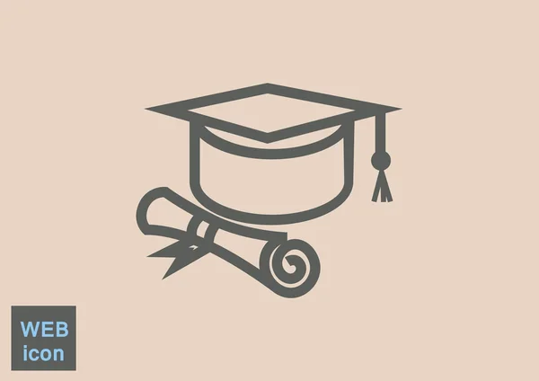 Graduatie cap pictogram — Stockvector