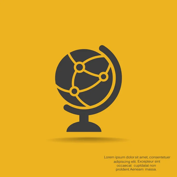 Wereldbol met cellen pictogram — Stockvector