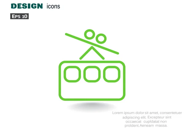 Kabelspoorweg web pictogram — Stockvector