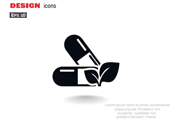 Píldoras médicas orgánicas icono web — Vector de stock