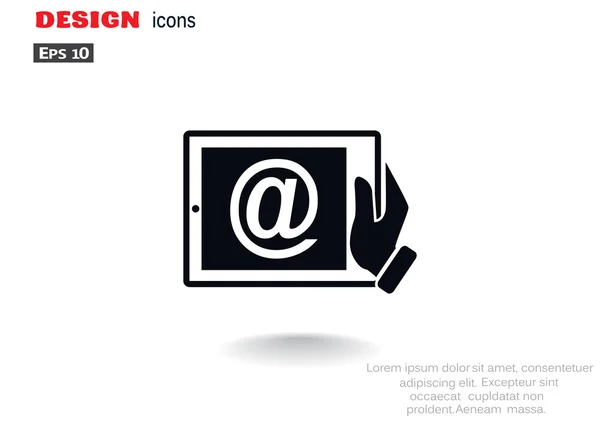 Tableta digital con signo de correo electrónico — Archivo Imágenes Vectoriales