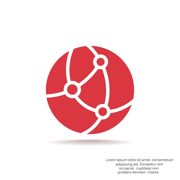 Wereldbol met cellen pictogram — Stockvector