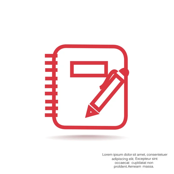 Pen over notepad — Stock Vector