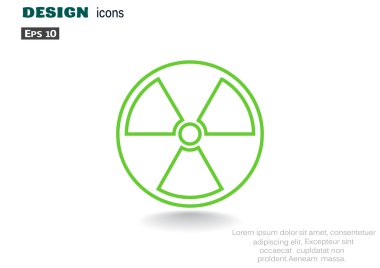 Bir radyasyon işaret basit simgesi