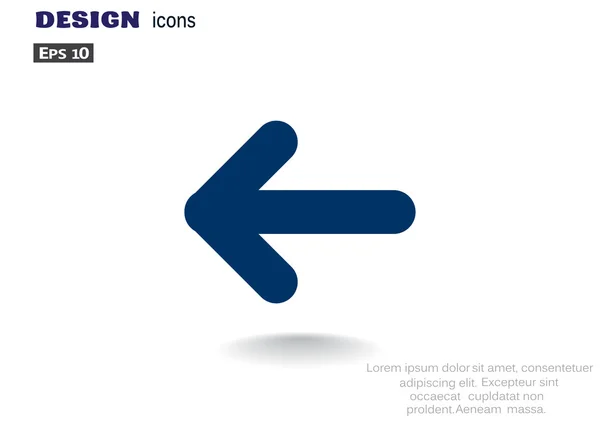 Flecha apuntando icono izquierdo — Archivo Imágenes Vectoriales