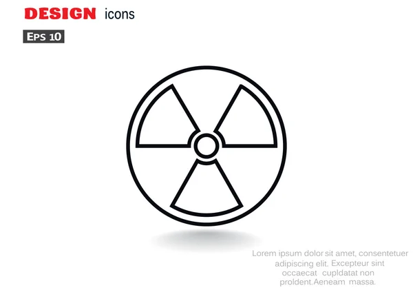 Icône simple de signe de rayonnement — Image vectorielle