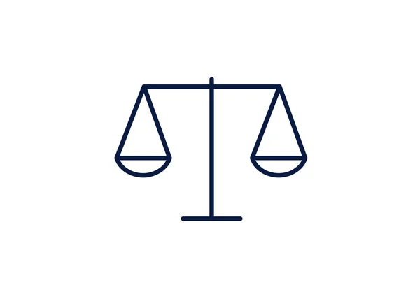 Schalen van Justitie eenvoudige web pictogram — Stockvector