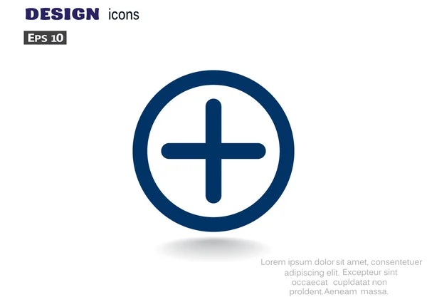 Sencillo símbolo más icono web — Archivo Imágenes Vectoriales