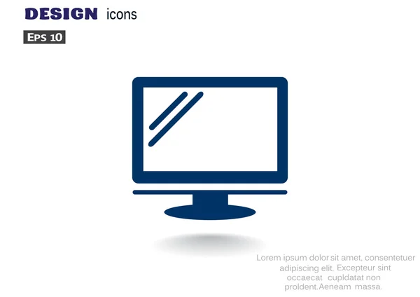 Pantalla de monitor en blanco icono web — Vector de stock