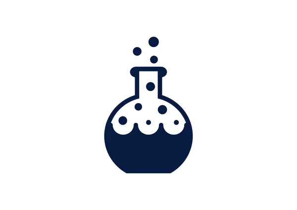 Reacción química en el icono del frasco — Vector de stock