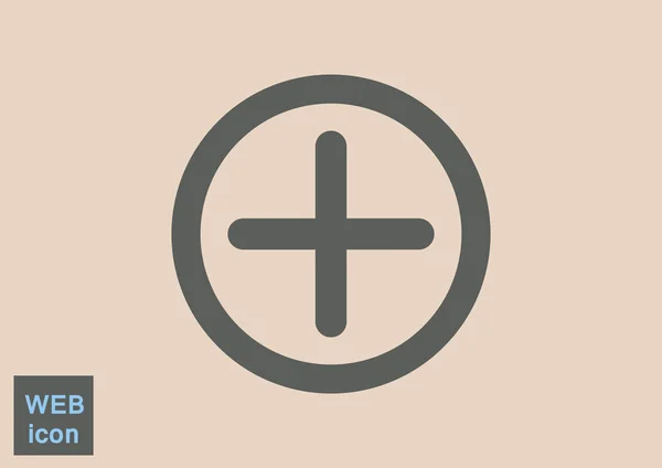 Symbole simple plus icône web — Image vectorielle