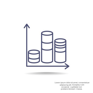 Sütunlar basit web simgesi ile grafik