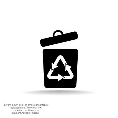 Atık geri dönüşüm sembolü ile okları