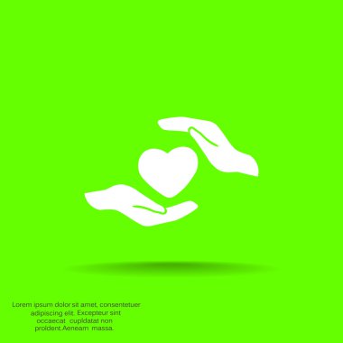 Ellerin simgesinde kalp