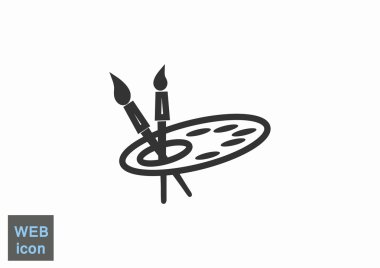 Boya fırçaları paletle sanat