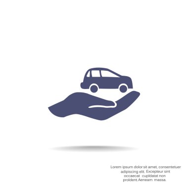 Arabaya el simgesi손 아이콘에서 자동차