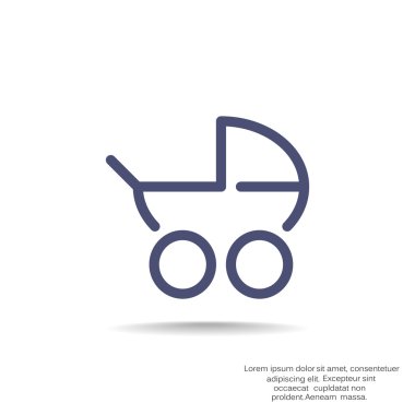 Basit bebek arabası anahat web simgesi