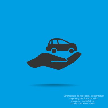 Arabaya el simgesi손 아이콘에서 자동차