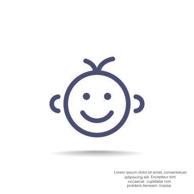 Mutlu bir çocuk yüzü doodle