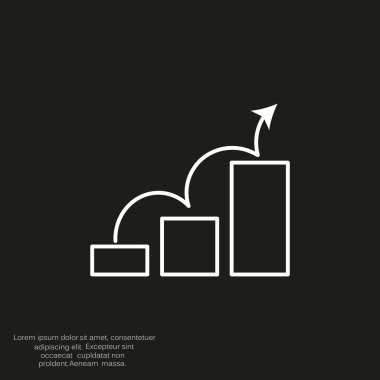 Grafik simgesi üzerinde Eğri ok