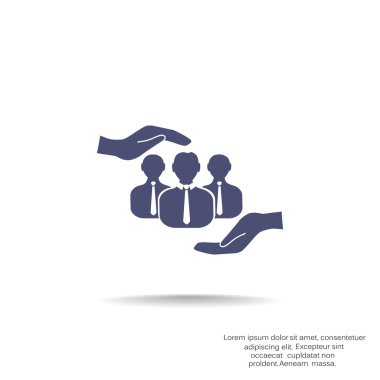 Grup insanlar ve eller simgesini