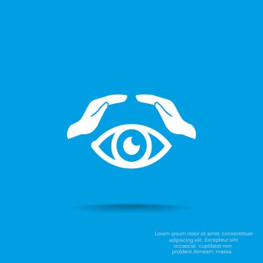 İnsan göz ve ellerini web simgesi