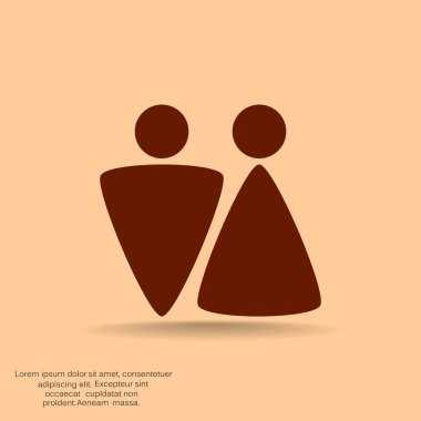 Cinsiyet işaretleri ile WC simgesi