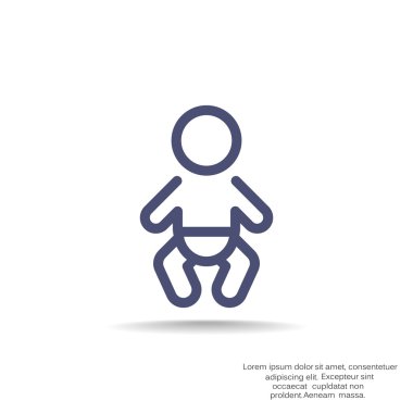 Basit çizgiler bebek bebek simge