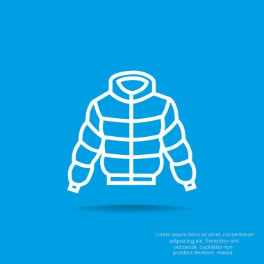 Kış ceket düz simgesi