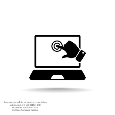 Dokunmatik ekranda dizüstü web simgesi