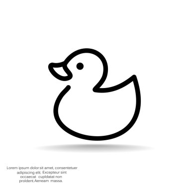 Oyuncak ördek yavrusu anahat web simgesi