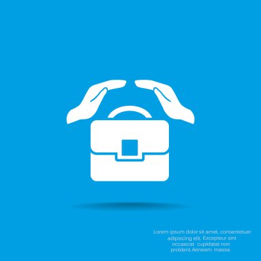 Evrak çantası ile eller web simgesi