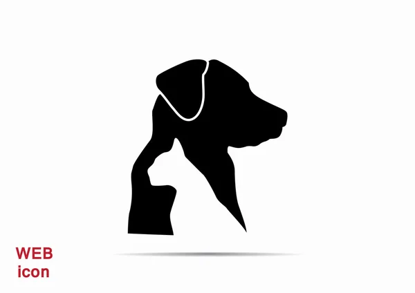 Firma con animali domestici silhouette — Vettoriale Stock