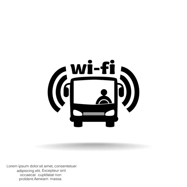 Wi-fi im Busschild — Stockvektor