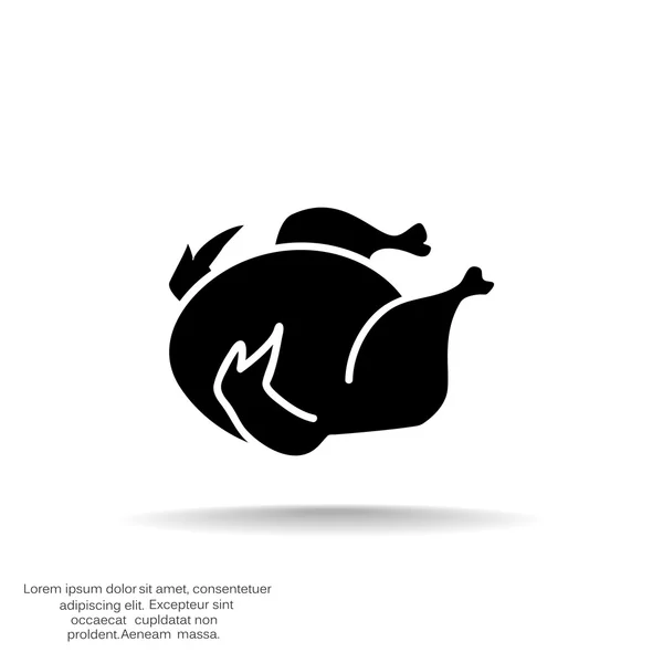 Pollo asado icono web — Vector de stock