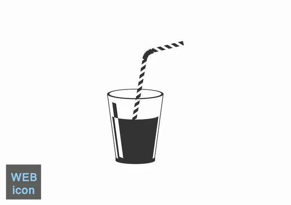 Beker met verfrissende drankje pictogram — Stockvector