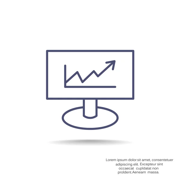 Monitor con icona web grafico — Vettoriale Stock
