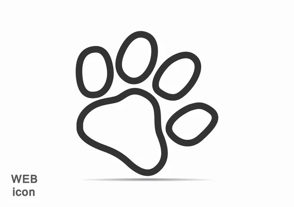 Perro pata pista simple icono — Vector de stock