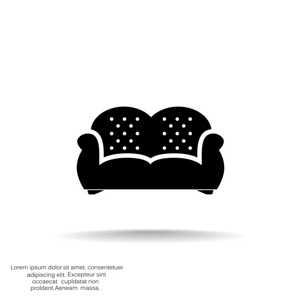 Yumuşak kanepe web simgesi — Stok Vektör