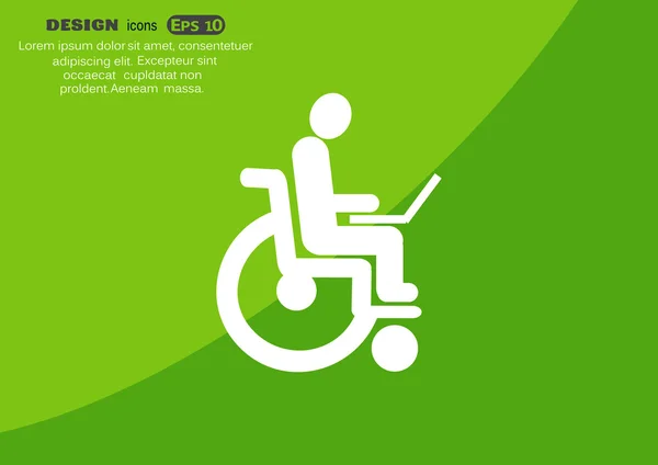 残疾人工作在互联网 — 图库矢量图片