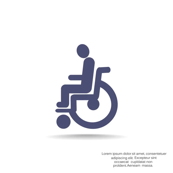 Uitgeschakeld op rolstoel pictogram — Stockvector