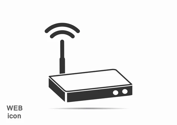 Dalgalar web simgesi ile modem — Stok Vektör