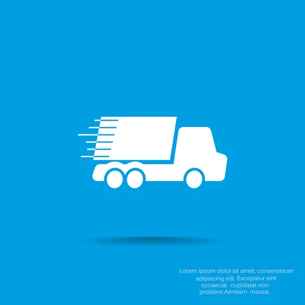Hızlı teslimat kavramı üzerinde basit kamyon — Stok Vektör