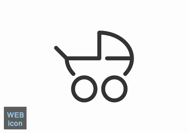 Einfache Kinderwagen umreißen Web-Symbol — Stockvektor