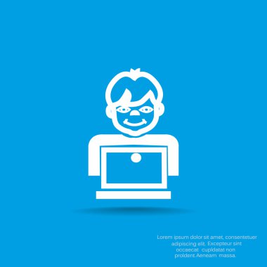 Öğrenci dizüstü bilgisayar simgesi